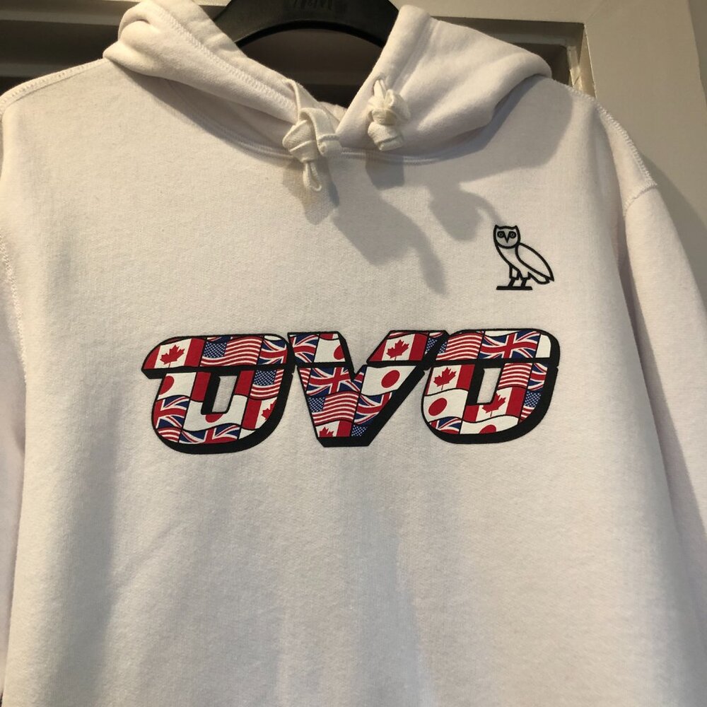 Drake OVO October's Very Own Flag Hoodie White (SMALL)